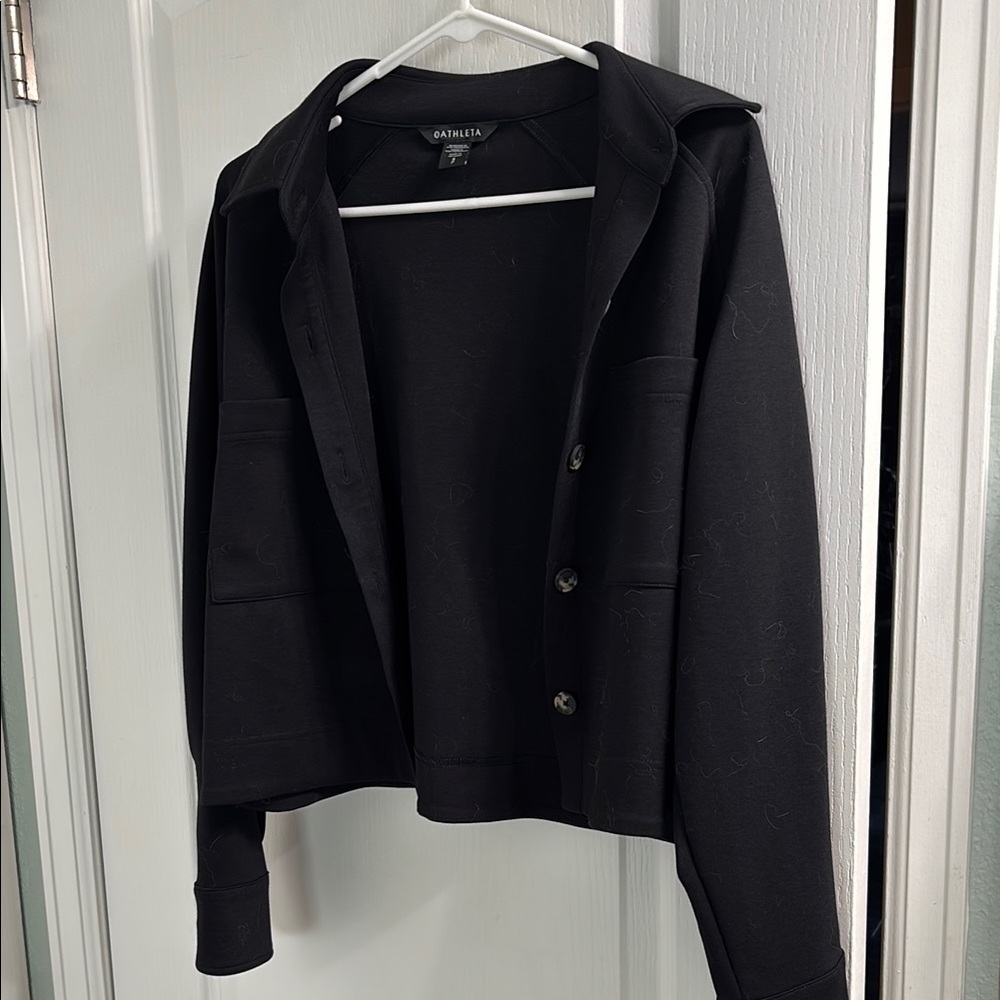 Athleta Allure Shirt Jacket, Black, women’s small
